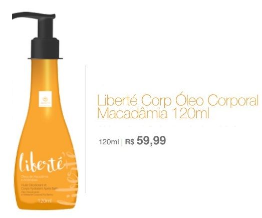 Liberté Corp Óleo de Macadâmia 120Ml